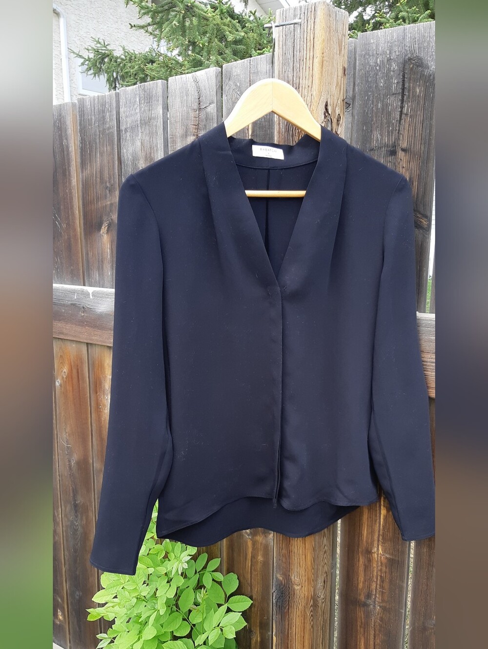 Babaton Black Summer Long Sleeve Blouse (Small).